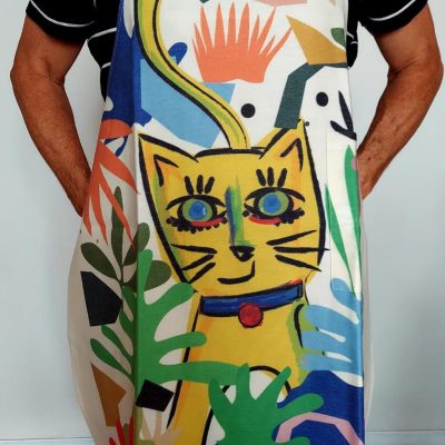 Delantal gato amarillo