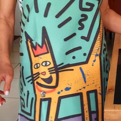 Delantal gato naranja